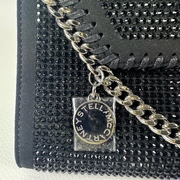 NEW STELLA MCCARTNEY MINI CROSSBODY ALL OVER CRYSTAL HOT FIX BLACK NWT! - Picture 4 of 12